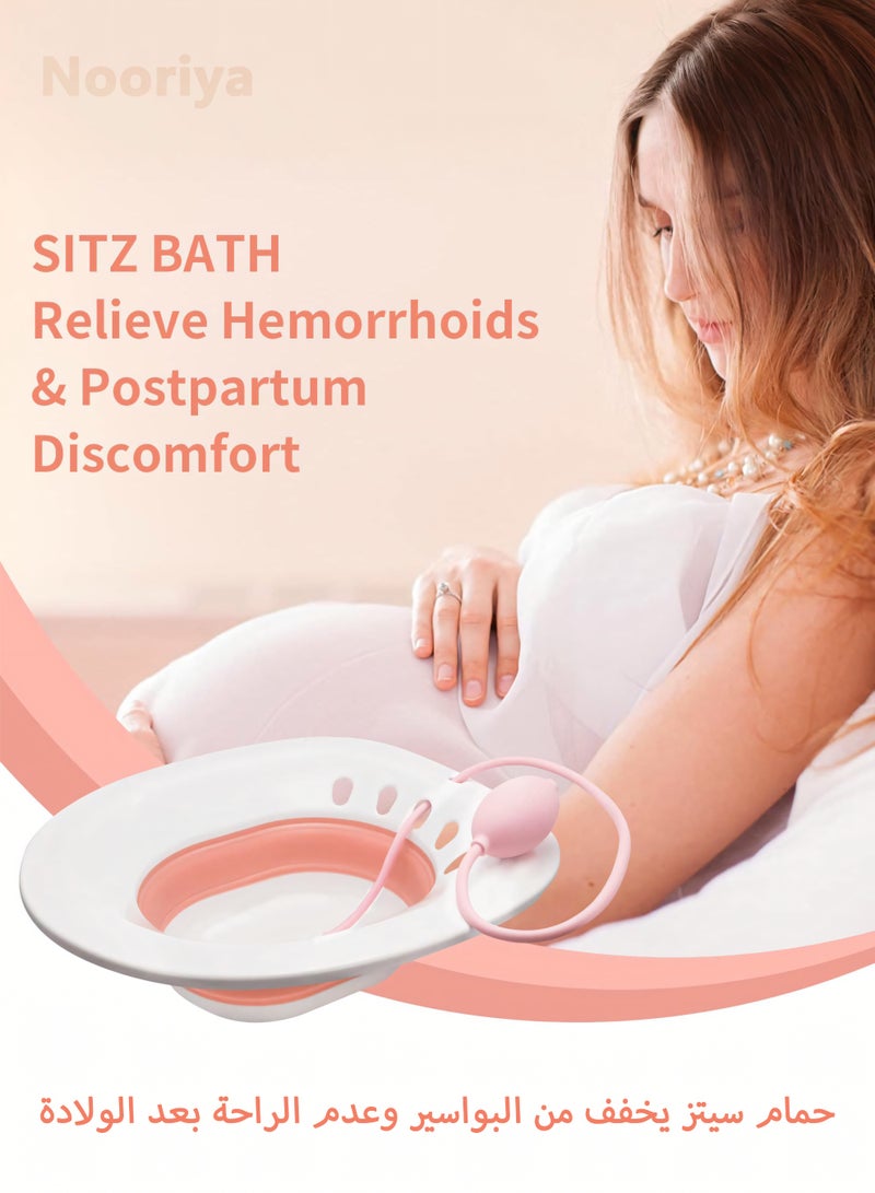 Nooriya Sitz Bath for Toilet Seat - Sitz Bath for Hemorrhoids - Sits Bath Kit for Women- Great for Maternity Postpartum Care, Designed for Hemorrhoid - Image 2