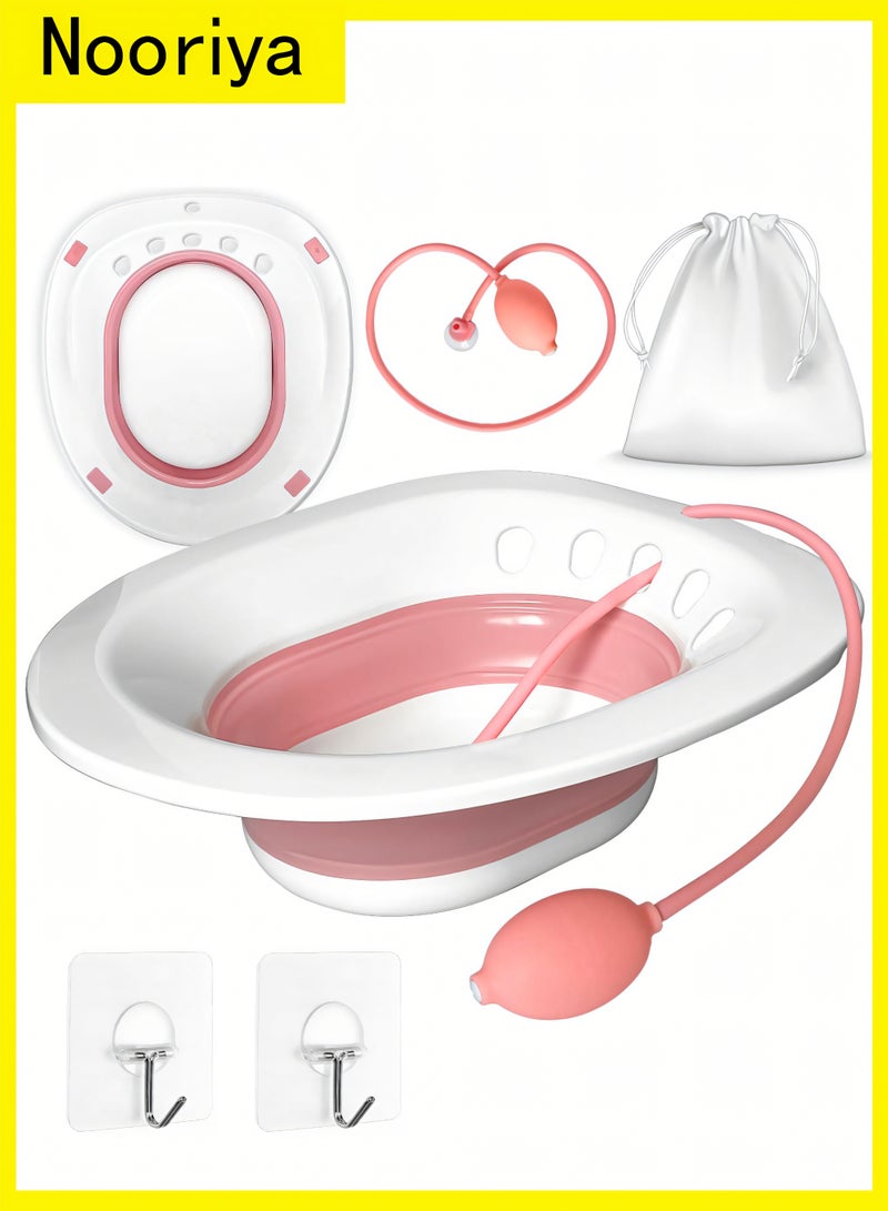 Nooriya Sitz Bath for Toilet Seat - Sitz Bath for Hemorrhoids - Sits Bath Kit for Women- Great for Maternity Postpartum Care, Designed for Hemorrhoid - Image 1
