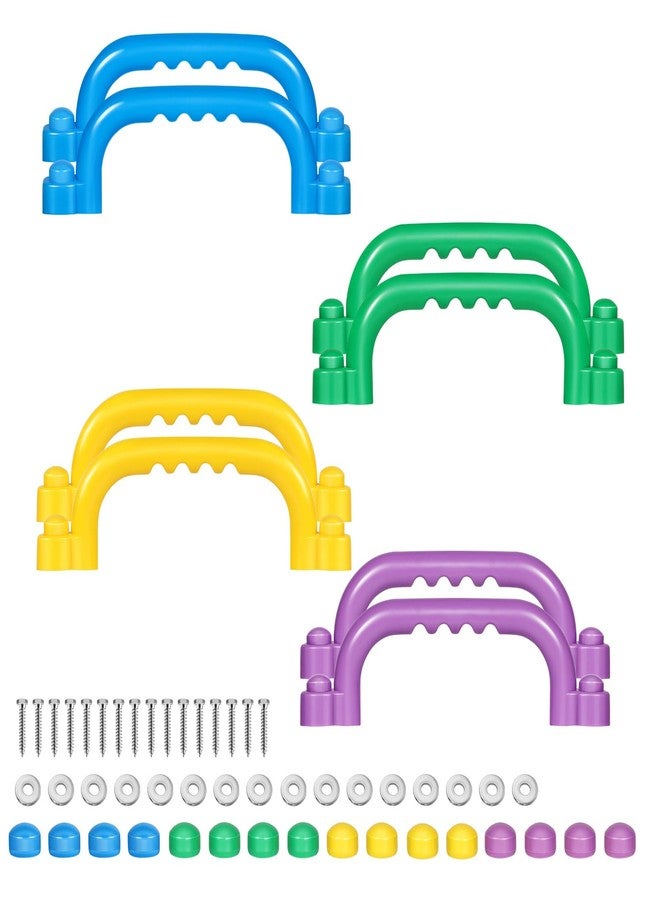 TOPNEW 8Pcs Kids Playground Safety Handles -Swing Set & Climbing Frame Hand Grips, Multi-Color Plastic Grab Bars for Outdoor Playhouse, Jungle Gym, Climbing Frame (Colour Mixing) - Image 1