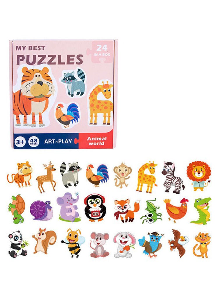 Educational Puzzle Set For Children in The Form Of The Animal World - Image 1