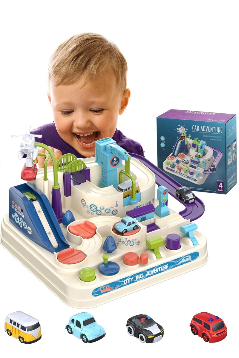 لعبة مغامرة السيارات - سيارة لعبة تعليمية لانقاذ المدينة لعمر ما قبل المدرسة، لعبة مسارات سباق للاولاد والبنات، العاب السيارات هدايا للاعمار من 2 -6، العاب تعليمية للاطفال الصغار - Image 1