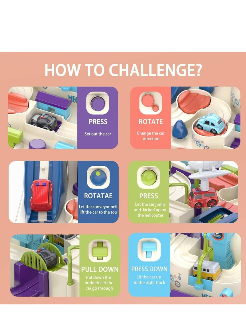 لعبة مغامرة السيارات - سيارة لعبة تعليمية لانقاذ المدينة لعمر ما قبل المدرسة، لعبة مسارات سباق للاولاد والبنات، العاب السيارات هدايا للاعمار من 2 -6، العاب تعليمية للاطفال الصغار - Image 3