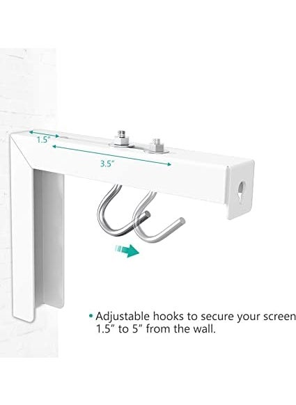 Spline Spline Universal Projector Screen Wall Mount BracketsStand 6 Inches Adjustable BracketsHanger 24 kg Weight Capacity White  - Image 3