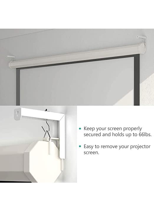 Spline Spline Universal Projector Screen Wall Mount BracketsStand 6 Inches Adjustable BracketsHanger 24 kg Weight Capacity White  - Image 5