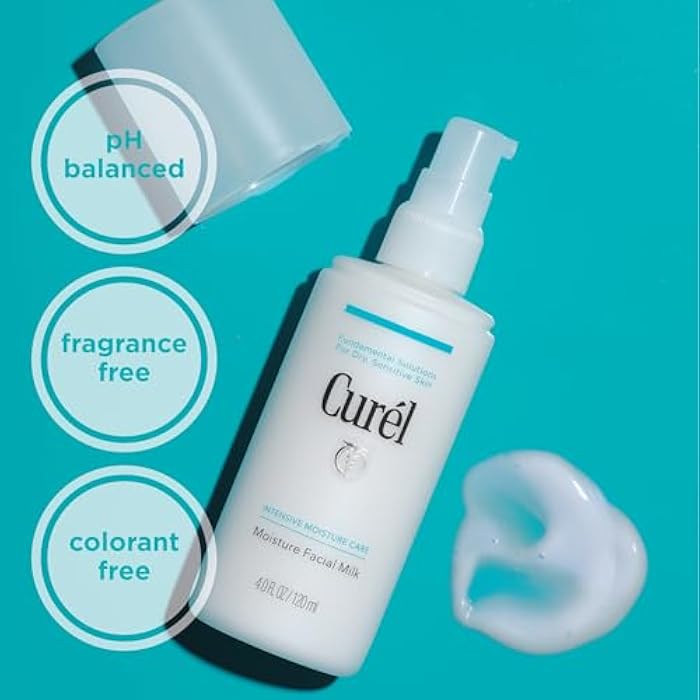 Curel Japanese Skin Care Moisture Facial Milk Moisturizer, Daily Face Lotion for Dry Sensitive Skin, pH Balanced, Unscented Advanced Ceramide Care Face Cream without Drying Alcohols, 4 Oz - Image 2