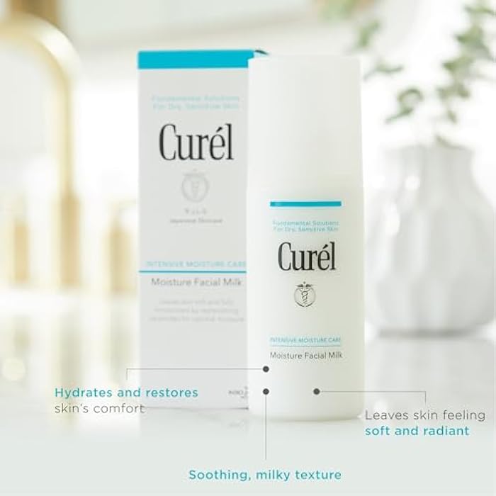 Curel Japanese Skin Care Moisture Facial Milk Moisturizer, Daily Face Lotion for Dry Sensitive Skin, pH Balanced, Unscented Advanced Ceramide Care Face Cream without Drying Alcohols, 4 Oz - Image 3