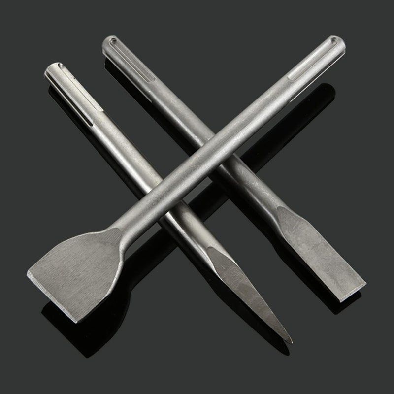 APACALI 6 Pcs SDS Max Bits Chisel Set Hammer Drill Chisel Set 3/4 inch Masonry Concrete Chisel Drill Bits, 11-inch Length Rotary Hammer Chisel Bits Including 50mm Wide Chisel, 25mm Flat Chisel, Point Chisel - Image 2
