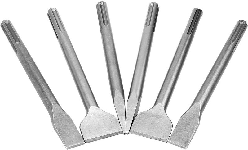 APACALI 6 Pcs SDS Max Bits Chisel Set Hammer Drill Chisel Set 3/4 inch Masonry Concrete Chisel Drill Bits, 11-inch Length Rotary Hammer Chisel Bits Including 50mm Wide Chisel, 25mm Flat Chisel, Point Chisel - Image 1