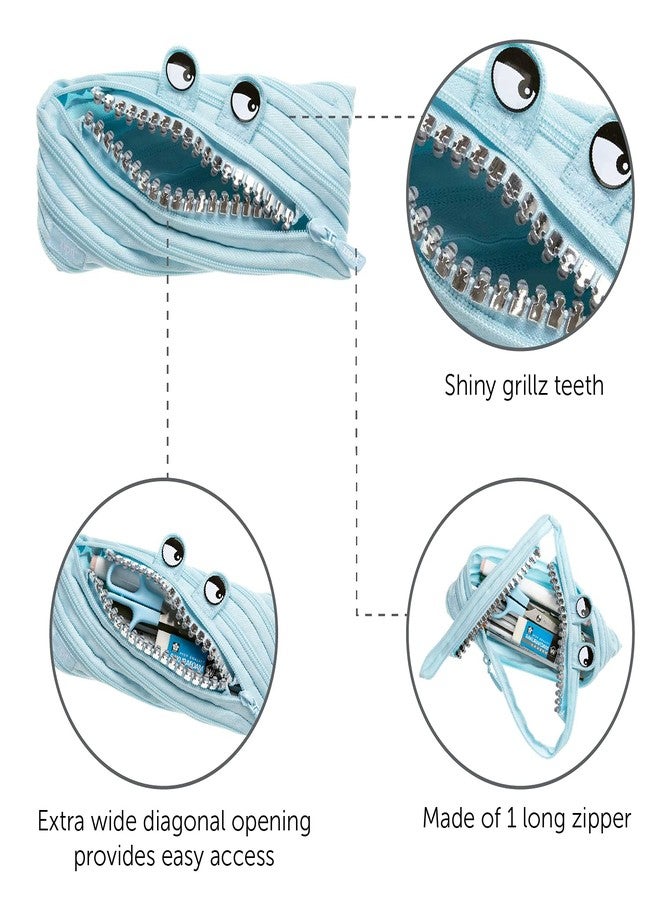 ZIPIT Grillz Pencil Case for Boys | Pencil Pouch for School, College and Office | Pencil Bag for Kids (Blue) - Image 3