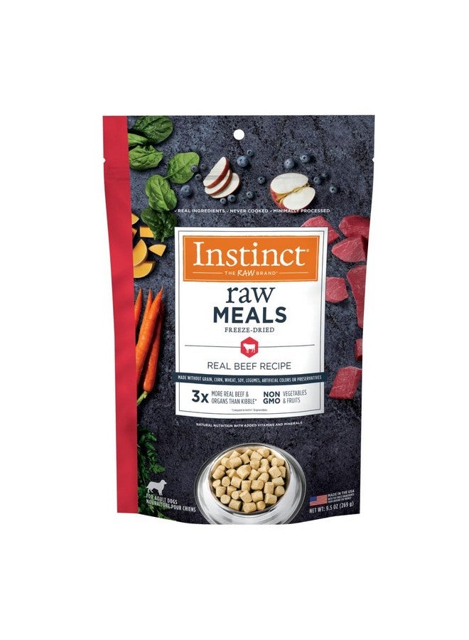 غريزة وجبات مجففة بالتجميد، طعام كلاب خالٍ من الحبوب، طعام كلاب جاف، طعام كلاب مجفف بالتجميد، طعام كلاب خام، وصفة لحم بقري، 9.5 أونصة - Image 1