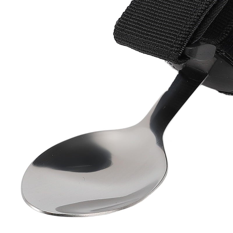 Universal Cuff Adaptive Spoon Textured Composite Handle With Back Strap For Elderly Anti Shake Stainless Steel Cutlery For Arthritis Or Tremor - Image 3