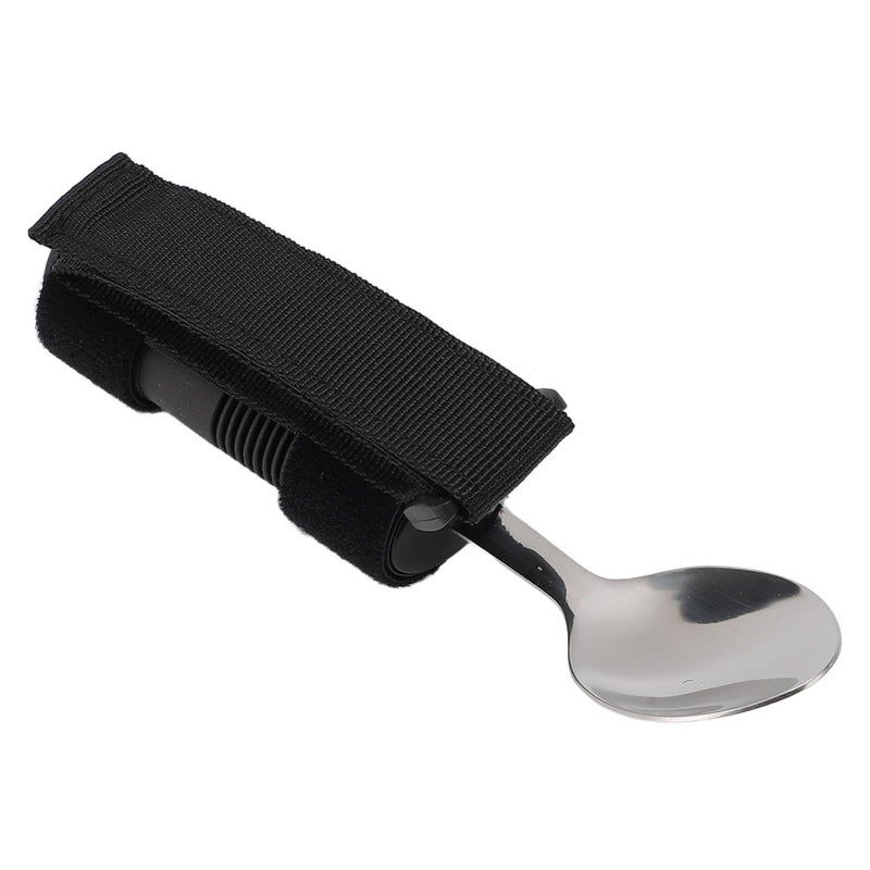 Universal Cuff Adaptive Spoon Textured Composite Handle With Back Strap For Elderly Anti Shake Stainless Steel Cutlery For Arthritis Or Tremor - Image 4