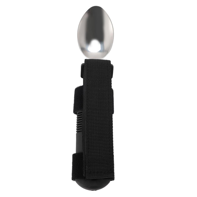 Universal Cuff Adaptive Spoon Textured Composite Handle With Back Strap For Elderly Anti Shake Stainless Steel Cutlery For Arthritis Or Tremor - Image 1