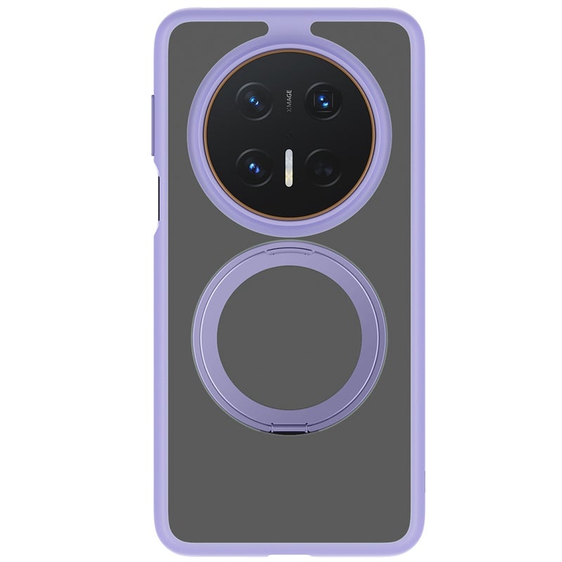 HuHa Protective Cover For Huawei Mate 70 Pro / 70 Pro+ Frosted 360 Degree Rotating Holder Phone Case(Purple) - Image 2