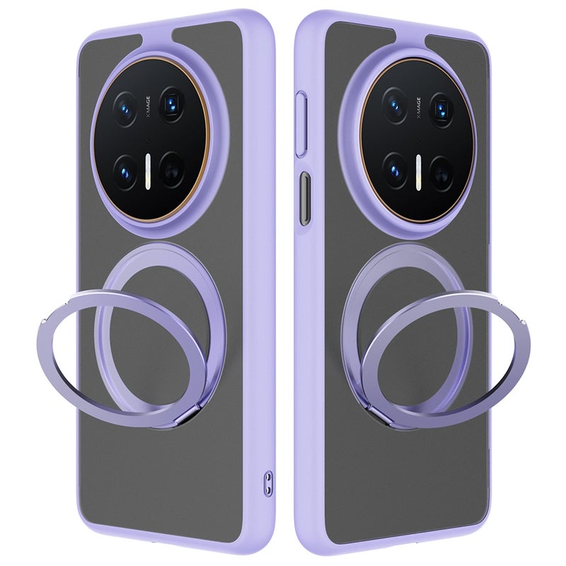 HuHa Protective Cover For Huawei Mate 70 Pro / 70 Pro+ Frosted 360 Degree Rotating Holder Phone Case(Purple) - Image 1