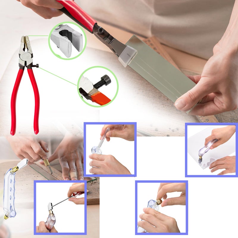 ARTKINGTO Stained Glass Supplies Kits, Glass Cutting Tools, Black Backed and Silver Backed Copper Foil Tape for Stained Glass Making (Basic Kit) - Image 3