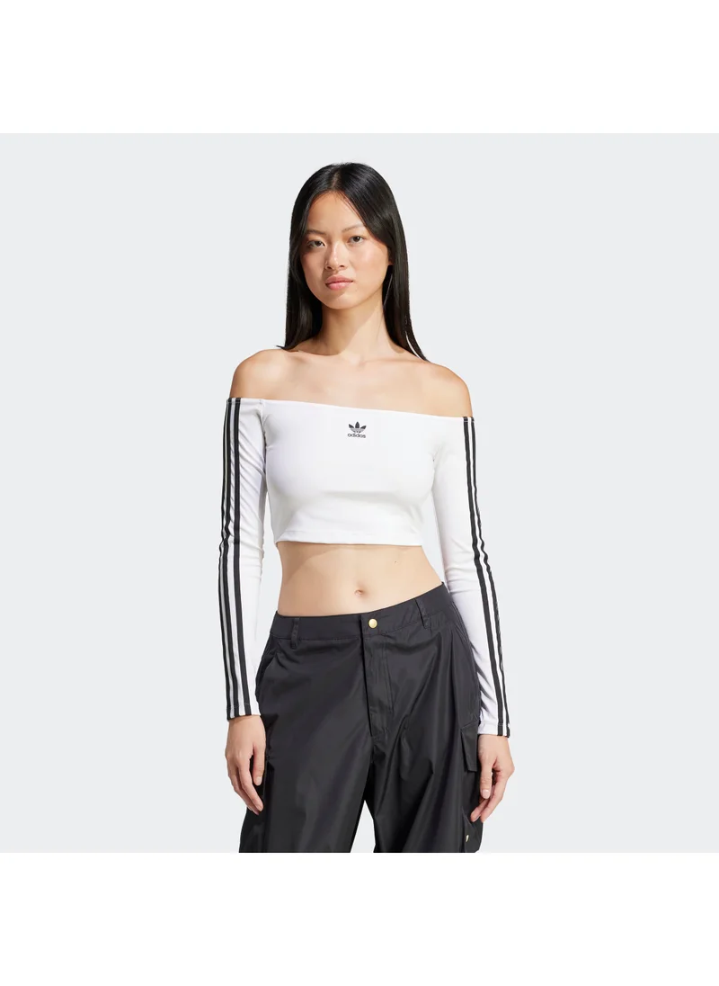 adidas Originals Adicolor Off Shoulder Long-Sleeve Top