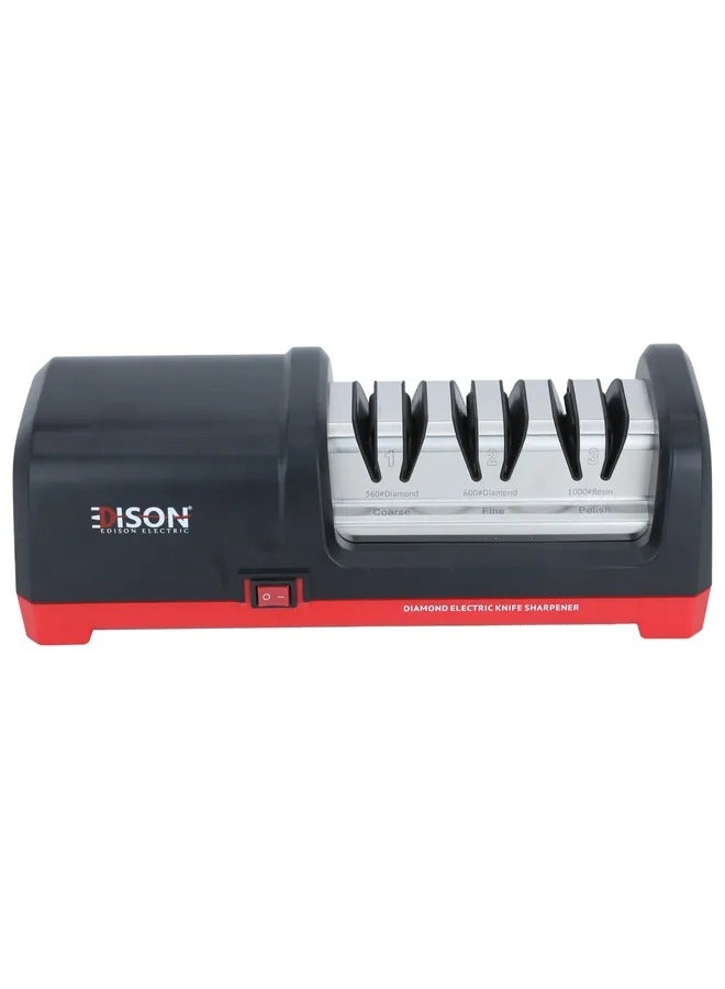 EDISON Edison Electric Knife Sharpener, 3 Steps, 18 Watts - Black  - Image 1