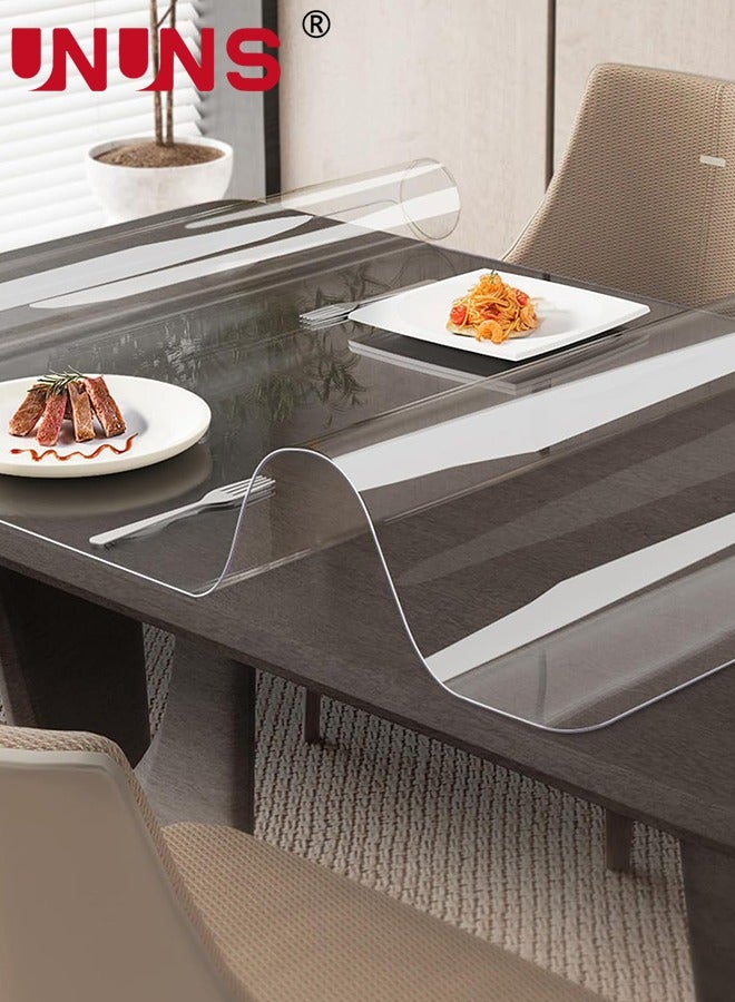 UNUNS Clear Tablecloth Protector 1.5mm,70X120cm Heat Resistant Waterproof PVC Durable Desk Protect Mat,Anti-Static Writing Mat Table Protector - Image 1