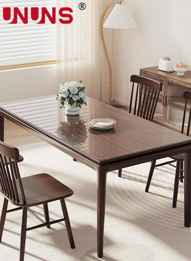 UNUNS Clear Tablecloth Protector 1.5mm,70X120cm Heat Resistant Waterproof PVC Durable Desk Protect Mat,Anti-Static Writing Mat Table Protector - Image 2