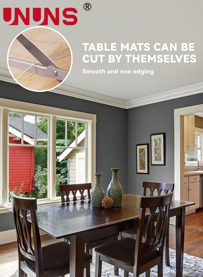 UNUNS Clear Tablecloth Protector 1.5mm,70X120cm Heat Resistant Waterproof PVC Durable Desk Protect Mat,Anti-Static Writing Mat Table Protector - Image 4