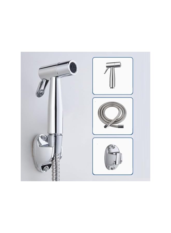 The Bros رشاش بيديت للمرحاض - تحكم قابل للتعديل في ضغط الماء مع خرطوم بيديت، محول شطاف المرحاض، رأس دش بيديت محمول، مجموعة خرطوم حامل حائط | 1.2م | - Image 4