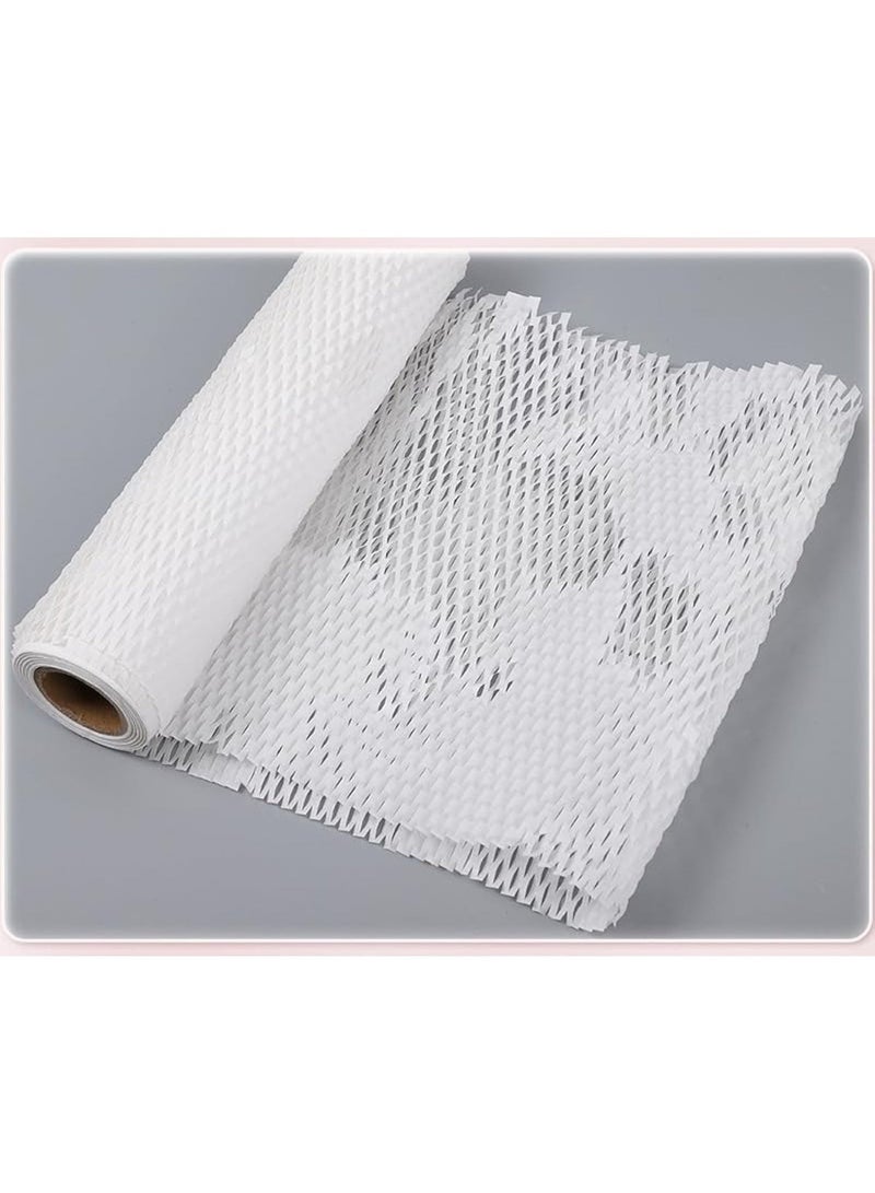 Red Dot Gift white color Honeycomb Wrap Paper,25CM*20M Roll White Color Upgrade Perforated Kraft Packaging Paper Roll Eco-Friendly Easy to Dispense, for Delivering & Moving Wrapping and Storing Items. - Image 1
