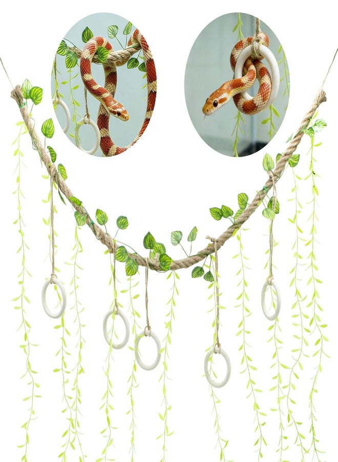 BingegePet 39" Snake Climbing Vines, Natural Jute Rope Reptile Enrichment Toys for Ball Python & Corn Snake, Handcrafted Jungle Habitat Decor, Sturdy Climbing Branch for Small Animals - Image 3