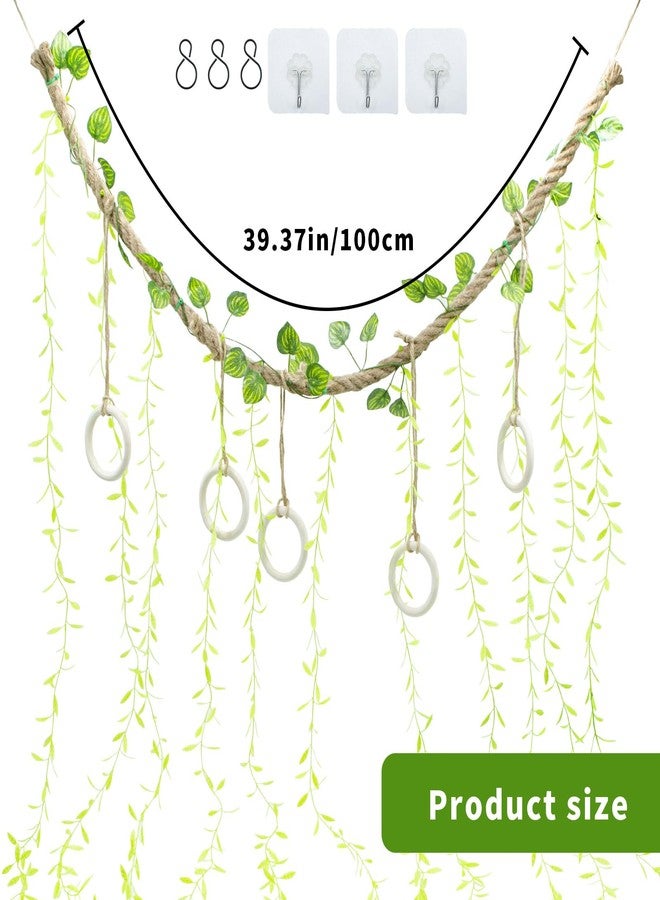 BingegePet 39" Snake Climbing Vines, Natural Jute Rope Reptile Enrichment Toys for Ball Python & Corn Snake, Handcrafted Jungle Habitat Decor, Sturdy Climbing Branch for Small Animals - Image 2