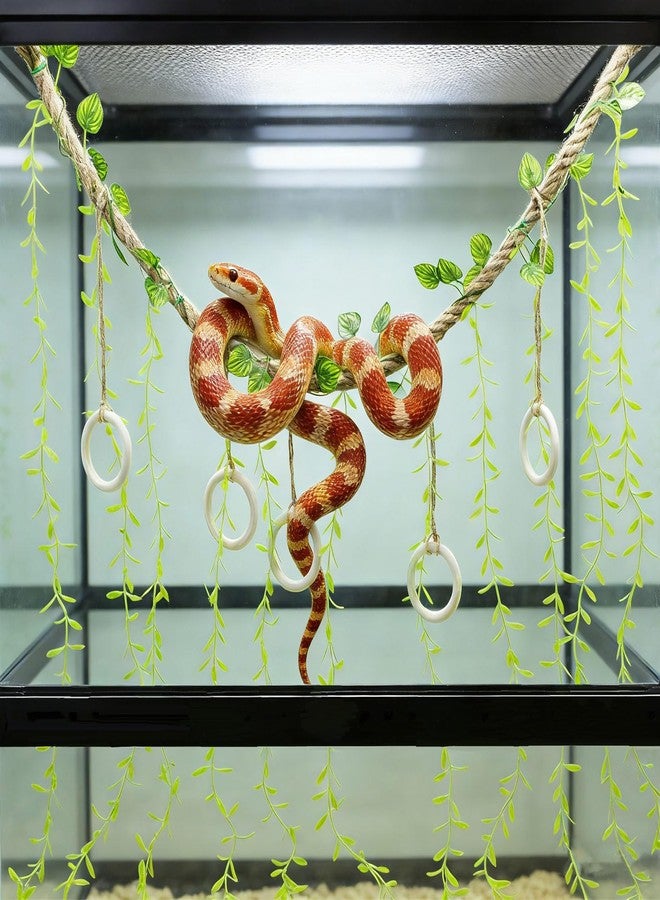 BingegePet 39" Snake Climbing Vines, Natural Jute Rope Reptile Enrichment Toys for Ball Python & Corn Snake, Handcrafted Jungle Habitat Decor, Sturdy Climbing Branch for Small Animals - Image 5