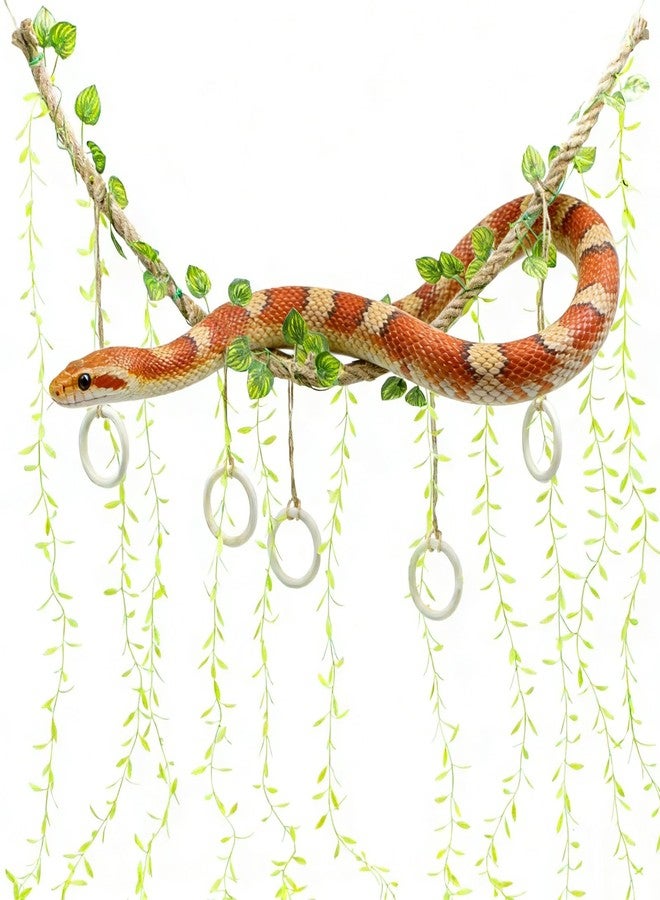 BingegePet 39" Snake Climbing Vines, Natural Jute Rope Reptile Enrichment Toys for Ball Python & Corn Snake, Handcrafted Jungle Habitat Decor, Sturdy Climbing Branch for Small Animals - Image 1