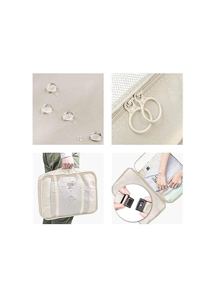 Sets of Luxury Upgraded Nylon Fabric Travel Luggage Organizers Cube Shape Travel Luggage Organizers Travel Luggage Organizers with Wash Bag and Shoe Bag, 7 Pieces - Image 3