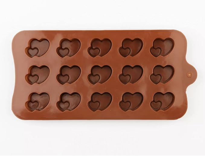 Husaini Mart HUSAINI MART Double Heart Shape Chocolate Mould Silicone Candy Mold Baking Tools for Cake Chocolate Candy Ice Jelly Cake Baking Moulds Bakeware Molds 15 Cavity  - Image 4