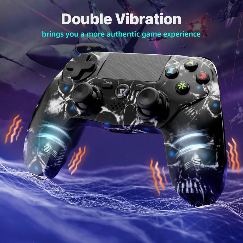 ISHAKO Controller for PS4, Wireless Controller for Sony PlayStation 4/Slim/Pro, Remote Control with Double Vibration, 800mAh Battery, TouchPad, Speaker, and 6-axis Motion Sensor, 3.5mm Audio Jack, (Black) - Image 4
