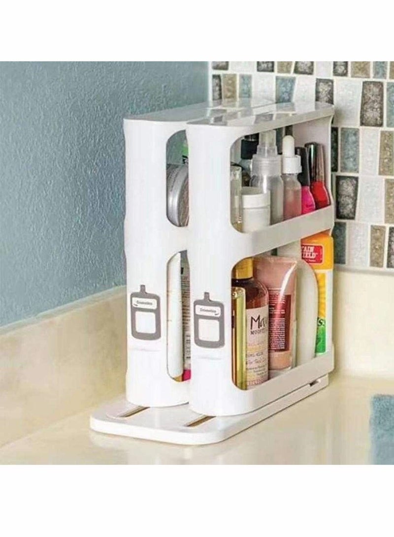 KASTWAVE رفوف التوابل الدوارة، رف جرة التوابل القائم بذاته منظم خزانة دوار منظمات تخزين المطبخ حاملي الرفوف منظم الخزائن صندوق تخزين التوابل للبهارات والصلصات والعبوات - Image 3