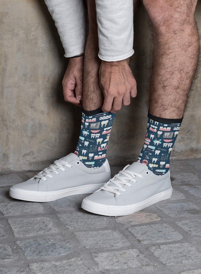 ياتيه جوارب Yaateeh المرحة لأدوات العناية بالأسنان، جوارب متوسطة الطول، جوارب رسمية، جوارب طويلة كاجوال للرجال والنساء والأولاد والبنات - Image 5