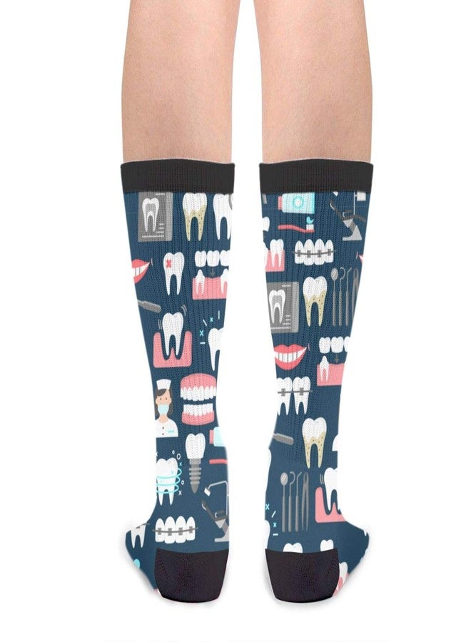 ياتيه جوارب Yaateeh المرحة لأدوات العناية بالأسنان، جوارب متوسطة الطول، جوارب رسمية، جوارب طويلة كاجوال للرجال والنساء والأولاد والبنات - Image 2