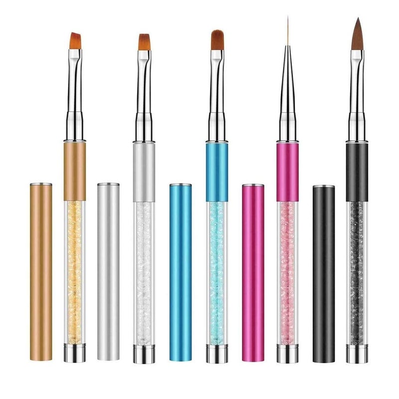 STORE 2508 Store2508 5Pcs Nail Art Brush Pen Set for Acrylic False Nail Tip Builder Nail Art Design Painting Liner Brushes Tool Set For DIY Nail Art Salon Home Use - Image 1