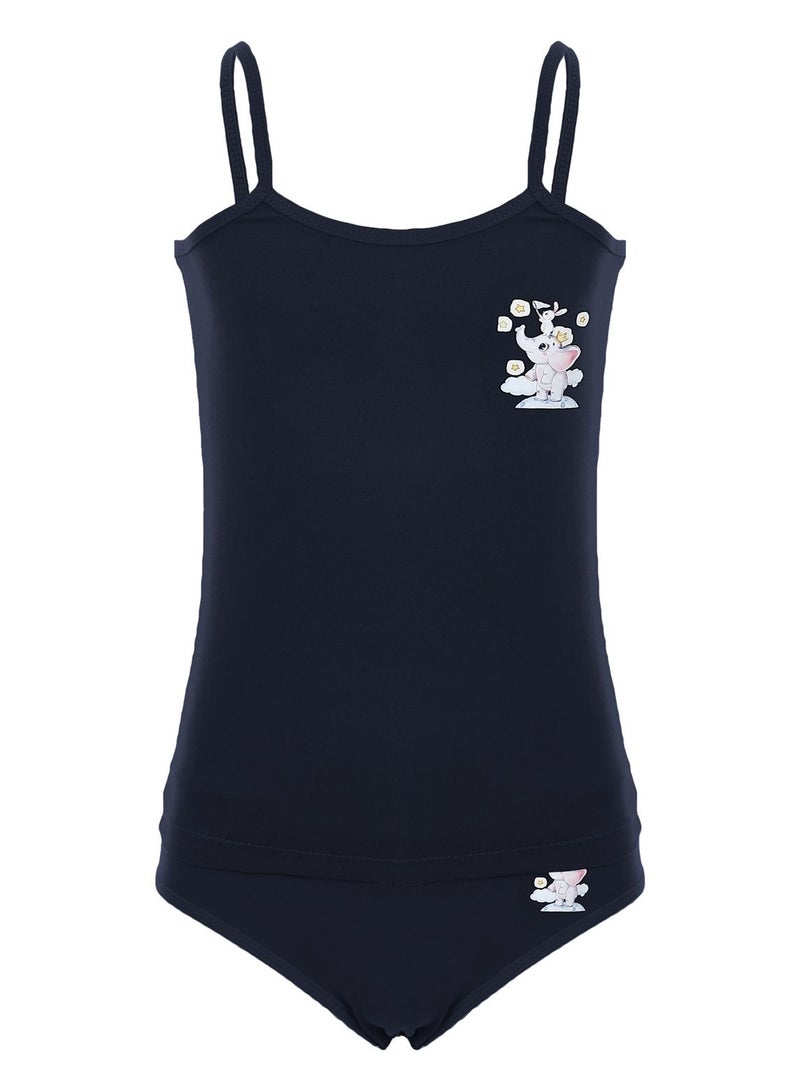 Mesery Mesery Girls Set Of Top & Pantie-Navy  - Image 1