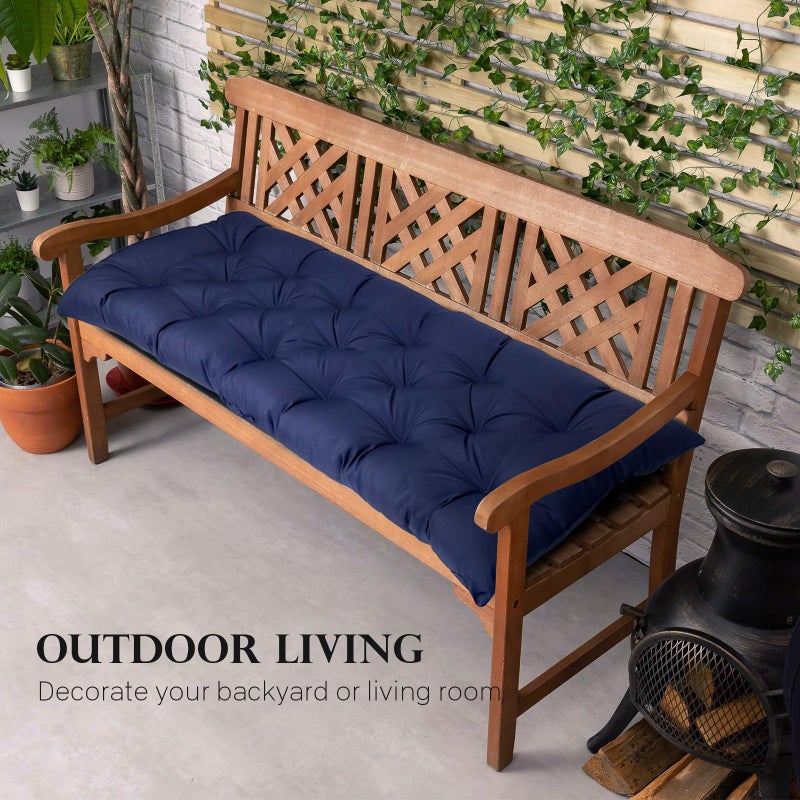 Eoieov Anti-Slip Bench Cushion for Outdoor Garden Furniture Patio Chair Cushions for Indoor Furniture Blue, 40 * 20 in Outdoor Loveseat Couch Indoor Bench Seat Pads Waterproof - Image 5