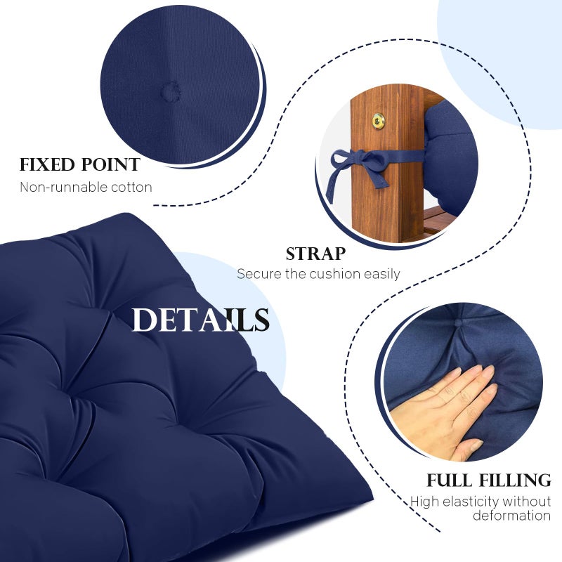 Eoieov Anti-Slip Bench Cushion for Outdoor Garden Furniture Patio Chair Cushions for Indoor Furniture Blue, 40 * 20 in Outdoor Loveseat Couch Indoor Bench Seat Pads Waterproof - Image 3