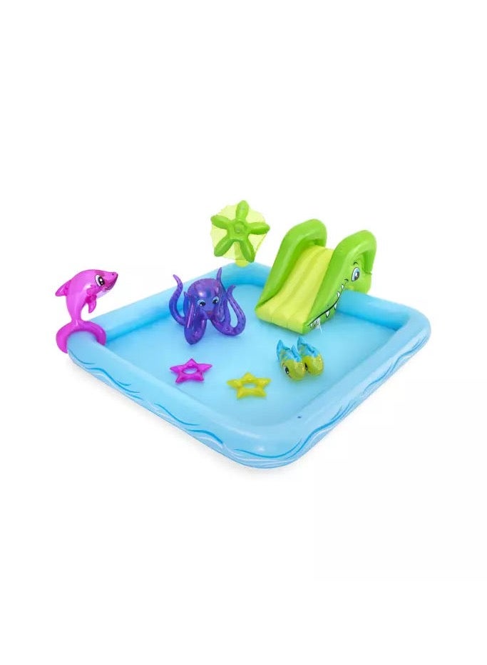 بست واي استكشف عالم البحار المدهش مع مركز لعب فانتستيك أكواريوم من بست واي H2OGO! (2.39 م × 2.06 م × 86 سم) - Image 1