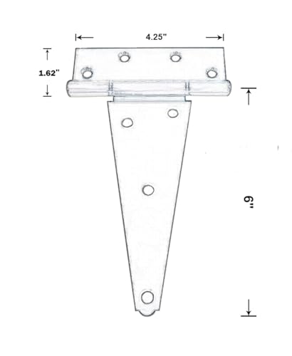 QCAA Stainless Steel Extra Heavy Tee Hinge, 6" x 2.5mm, with Stainless Screws & Hinge Pin, 4 Pack - Image 4
