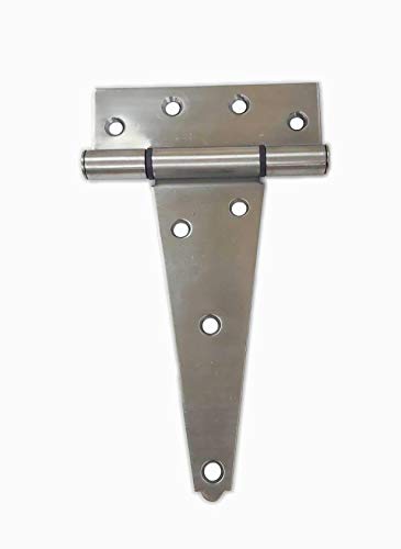 QCAA Stainless Steel Extra Heavy Tee Hinge, 6" x 2.5mm, with Stainless Screws & Hinge Pin, 4 Pack - Image 2