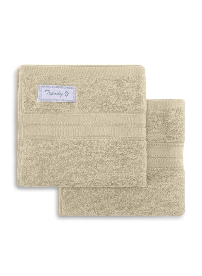 BYFT Home Trendy (Cream) Premium Cotton Hand Towel (50 X 90 Cm-Set Of 1) Highly Absorbent, High Quality Bath Linen With Striped Dobby 550 Gsm - Image 5