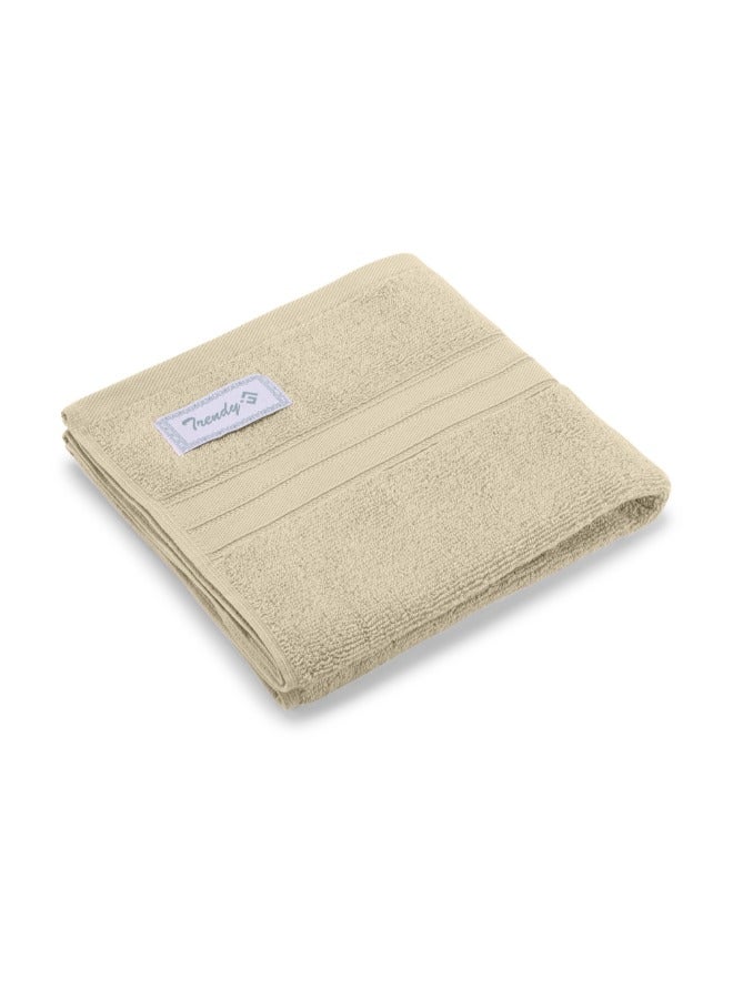 BYFT Home Trendy (Cream) Premium Cotton Hand Towel (50 X 90 Cm-Set Of 1) Highly Absorbent, High Quality Bath Linen With Striped Dobby 550 Gsm - Image 3