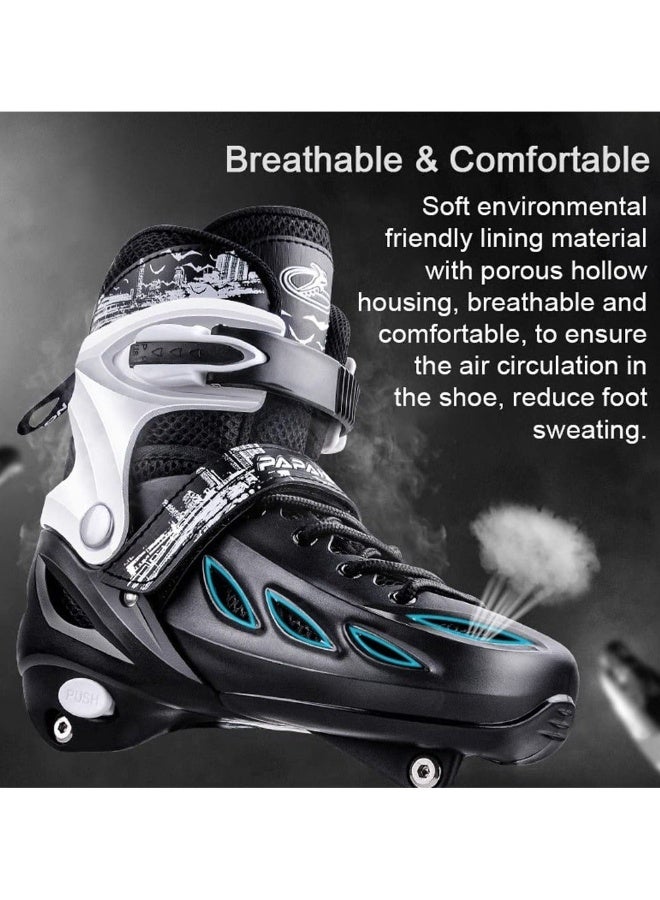 بابايسون Roller Skating Shoes Inline Skates Adjustable Roller States with Full Light Up Wheel for Children - Image 5
