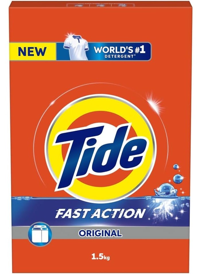 تايد Tide Fast Action Laundry Detergent Powder, 1.5 KG - Image 1