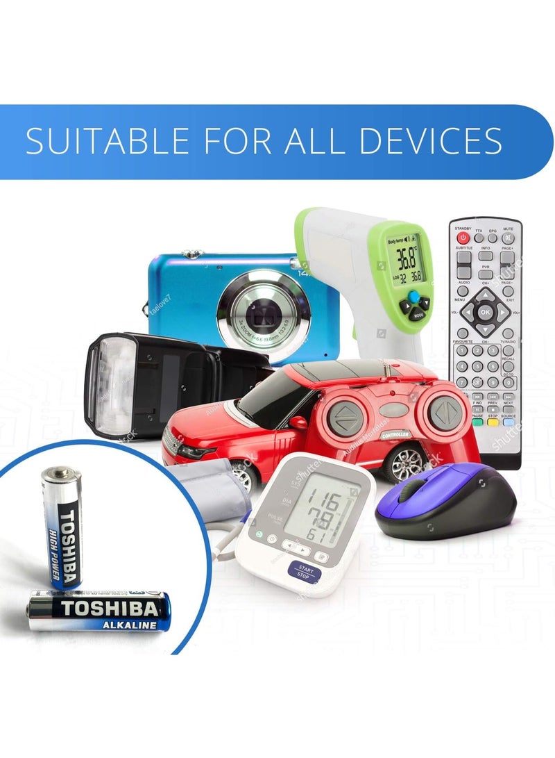 Toshiba AAA Alkaline Batteries 40 Pack | High Power | Extra Long Operating Time | LR03 Superior Japanese Quality | Super Value Bulk Pack - Image 4