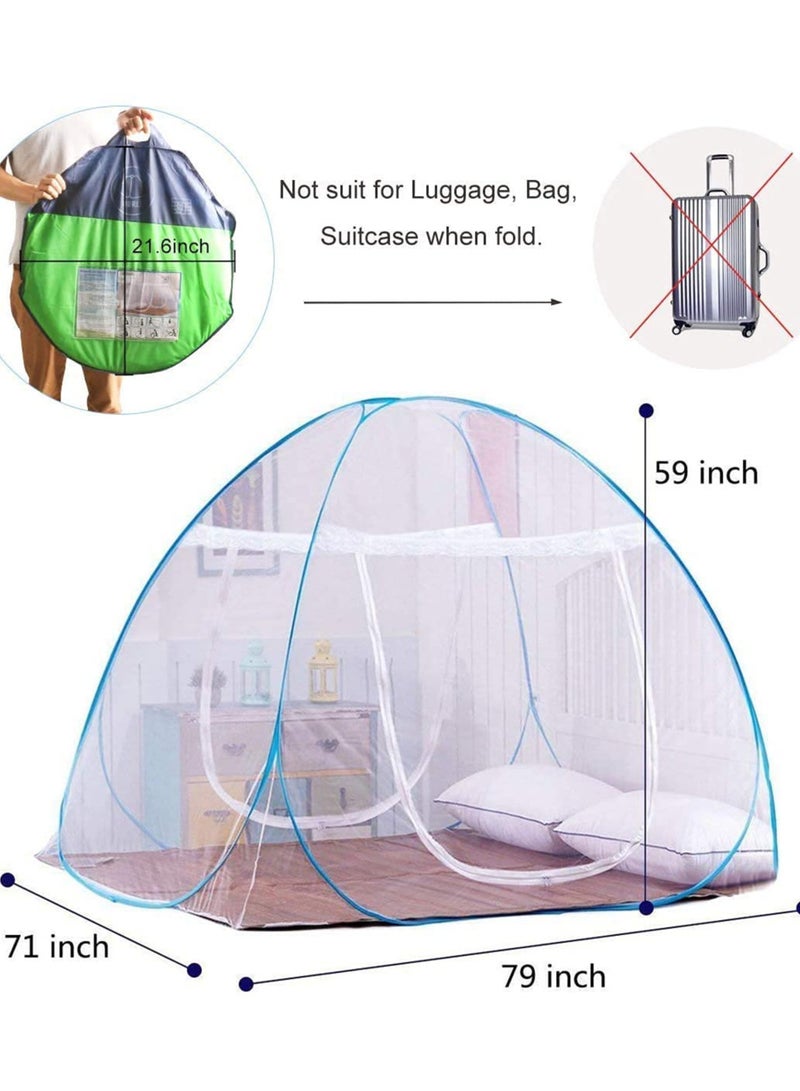 Mosquito Net Tent for Beds Anti Mosquito Bites Folding Design with Net Bottom, Portable & Lightweight for Baby Adults Travel Camping180 x 200x 150cm - Image 4